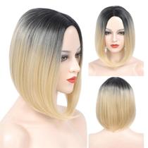 Peruca Curta Fibra Orgânica Premium Sem Franja Wig Lace