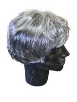 Peruca curta grisalha sintética unissex Fantasia
