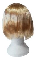 Peruca Curta loira lisa com franja Sintética 25 Cm Peruca Curta loira lisa com franja Sintética 25 Cm