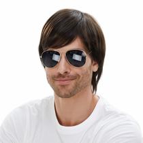 Peruca curta masculina de 30,5 cm com franja lateral e cabelo sintético Peruca curta masculina de 30,5 cm com franja lateral e cabelo sintético