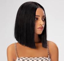 Peruca Curta Orgânica Sem Brilho Aspecto Natural 35cm Preta