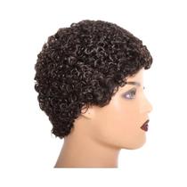 Peruca Curta Pixie Cacheada Crespa Natural Preta De Cabelo Humano Para Mulheres Estilo Brasileiro