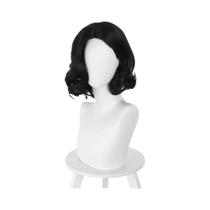 Peruca Curta Preta Ondulada Para Cosplay Com Parte Central Para Mulheres, Fantasia De Halloween Lady Peruca Curta Preta Ondulada Para Cosplay Com Parte Central Para Mulheres, Fantasia De Halloween Lady