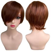 Peruca curta repicada media cosplay anime masculina colorida Cor:Castanho claro Tatsumi