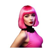 Peruca Curta Rosa Pink De 10 Polegadas Unissex Para Fantasia De Cosplay Para Mulheres E Meninas Em Peruca Curta Rosa Pink De 10 Polegadas Unissex Para Fantasia De Cosplay Para Mulheres E Meninas Em