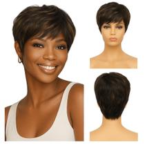 Peruca Curta Wig De Cabelo Natural 100% Humano Lindíssima