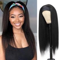 Peruca de cabeça Vligcor Kinky Straight Straight Synthetic 35cm para mulheres