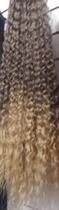 Peruca de cabelo bio fibra cacheado loiro