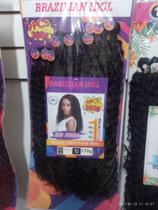 Peruca de cabelo bio fibra de 75 cm cacheado
