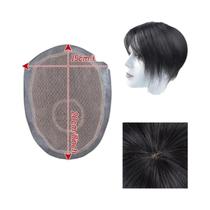 Peruca De Cabelo Humano 100% Para Homens, Touca De Cabelo Natural Personalizável, Próteses Capilares