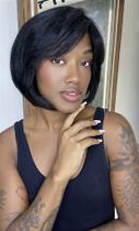 Peruca de Cabelo Humano Bob cut Lumi 15 cm Liso Levemente Ondulado
