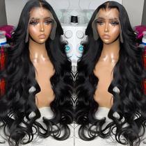 Peruca de Cabelo Humano com Frontal de Renda Transparente - Onda Corporal 13x4/13x6