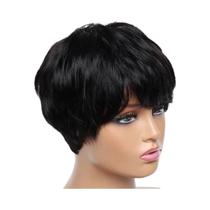 Peruca De Cabelo Humano Curta Estilo Pixie Para Mulheres, Peruca Brasileira Colorida Totalmente