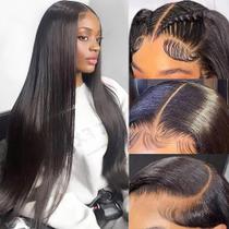 Peruca de Cabelo Humano MUNONG - Lace Frontal Reta 36 Polegadas - 200% de Densidade