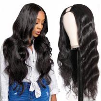 Peruca de cabelo humano U Part Tahikie Body Wave 180% densidade 26cm