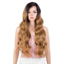 Peruca de cabelo sintética Joedir Long Wavy 30 polegadas 130% densidade preta