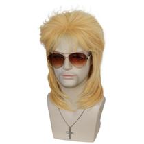 Peruca de cabelo sintético Blonde Mullet 40cm para homens