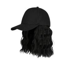 Peruca De Cabelo Sintético Curto Cacheado Ajustável Em Tom Marrom E Preto Para Mulheres