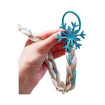 Peruca De Cabelo Trançado Arco-Íris De Princesa Unicórnio Para Meninas Pequenas, Cosplay Da Elsa