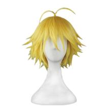Peruca de cosplay amarela Spiky de fibra de alta temperatura 15cm