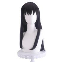 Peruca de cosplay Anime 70 cm de comprimento reta preta sintética