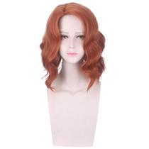 Peruca de cosplay Anime Blacks Widows Party sintética cáqui 30cm