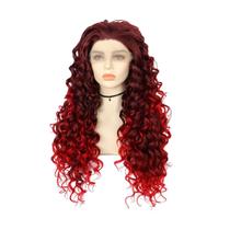 Peruca de cosplay Anime Burgundy, cabelos longos e encaracolados, vermelho vinho, para Hall Peruca de cosplay Anime Burgundy, cabelos longos e encaracolados, vermelho vinho, para Hall