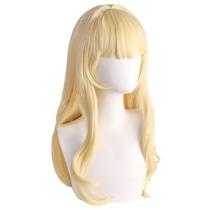 Peruca de cosplay Anime Long Wavy Blonde 80cm resistente ao calor