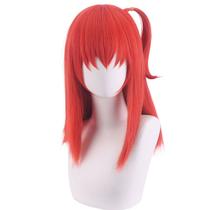 Peruca de cosplay Anime Red Curto Rabo de Cavalo 45 cm Resistente ao Calor