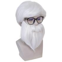 Peruca de cosplay Colonels Harland Sanders, traje de anime sintético