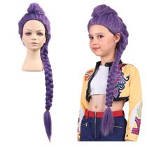 Peruca de cosplay ColorGround Long Purple Brand para festa de Halloween Peruca de cosplay ColorGround Long Purple Brand para festa de Halloween
