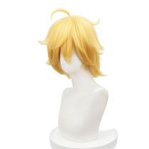 Peruca de cosplay curta, amarela, estilo espetado, cabelo sintético de 20 cm Peruca de cosplay curta, amarela, estilo espetado, cabelo sintético de 20 cm