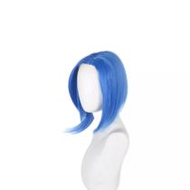 Peruca de cosplay curta Blue Bob sintética para fantasia de anime