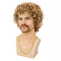 Peruca de cosplay curta, encaracolada, estilo retrô dos anos 70 para homens - 170g