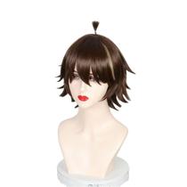 Peruca de cosplay curta marrom em camadas com nó superior de 30 cm para adultos Peruca de cosplay curta marrom em camadas com nó superior de 30 cm para adultos