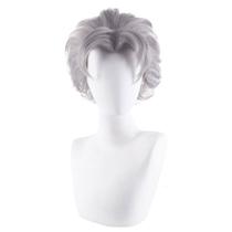 Peruca de cosplay curta prateada de 35 cm com estilo fofo em camadas Peruca de cosplay curta prateada de 35 cm com estilo fofo em camadas