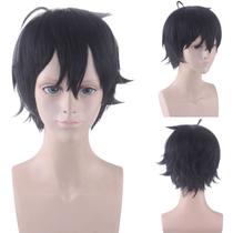 Peruca de cosplay curta preta bagunçada em camadas espetada de 30 cm para todos Peruca de cosplay curta preta bagunçada em camadas espetada de 30 cm para todos