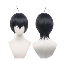 Peruca De Cosplay Curta Preta E Azul De Anime Isagi Yoichi, Peruca Sintética Resistente Ao Calor