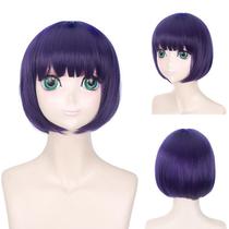 Peruca de cosplay curta Purple Bob 30cm com franja reta Peruca de cosplay curta Purple Bob 30cm com franja reta