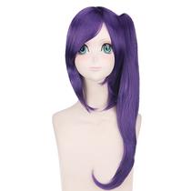 Peruca de cosplay de 70 cm de comprimento roxa reta para personagens de anime