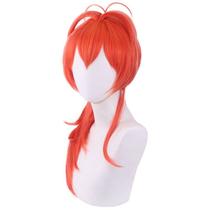 Peruca de cosplay de anime Peruca de rabo de cavalo vermelha brilhante de 60 cm para todas as idades