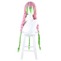 Peruca de cosplay Demons Slayers Kanroji Mitsuri 80 cm sintética Peruca de cosplay Demons Slayers Kanroji Mitsuri 80 cm sintética