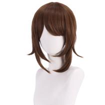 Peruca de cosplay Egvald Brown Bob cortada com rabo de cavalo pequeno 40cm Peruca de cosplay Egvald Brown Bob cortada com rabo de cavalo pequeno 40cm