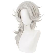 Peruca de cosplay Frederick Light Cream longa com rabo de cavalo pequeno