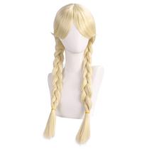 Peruca de cosplay genérica Annie Blonde com trança dupla 65cm