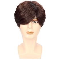 Peruca de cosplay genérica curta marrom resistente ao calor para homens