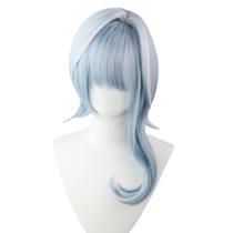 Peruca de cosplay Genshin Impact Eulass Anime 45 cm de altura. Fibra