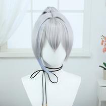 Peruca de cosplay Honkais Stars Rails Silvers Wolfs 40cm sintética Peruca de cosplay Honkais Stars Rails Silvers Wolfs 40cm sintética