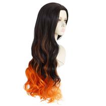 Peruca de cosplay Kamados Nezukos, traje de anime com cabelo sintético