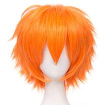Peruca de cosplay LABEAUTÉ Max Beauty, curta de anime unissex laranja